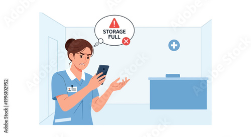Nurse frustrated by full phone storage in hospital room