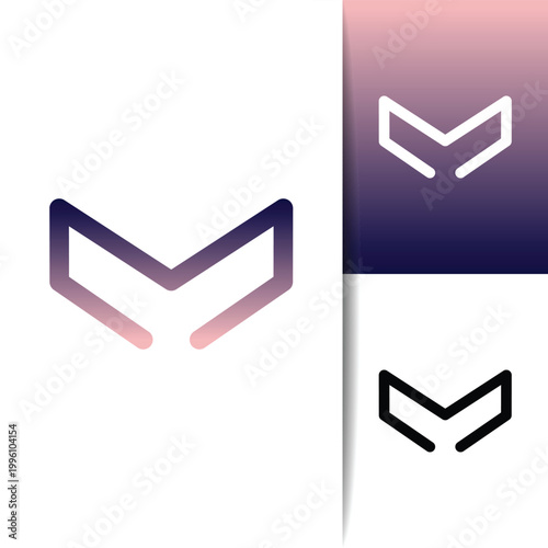 Abstract Initial Letter M Icon