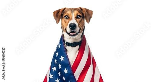 Patriotic memorial day dog american flag and canine remembrance