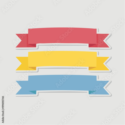 Free Download Set of three colorful ribbon banners - GFXLoad