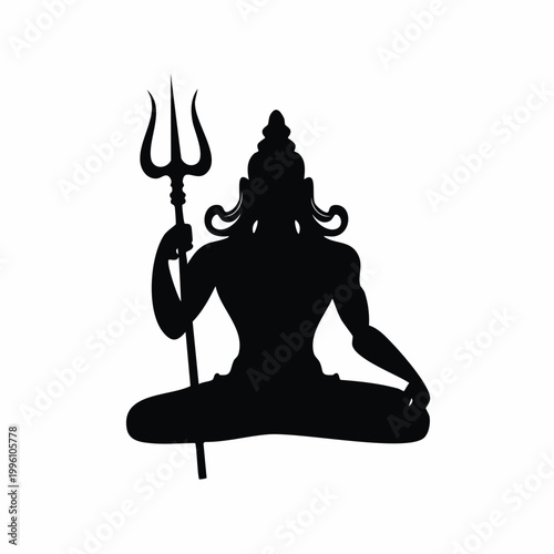 Silhouette of Lord Shiva holding a trident