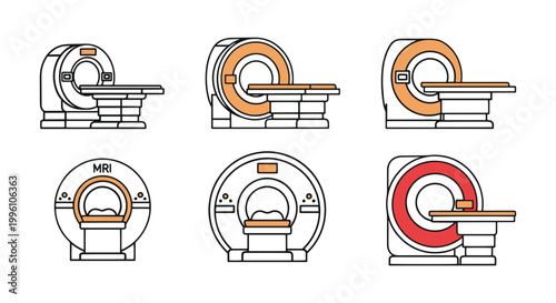 MRI Scanner Line art vector modern abstract design