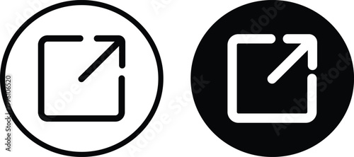 External link icon with arrow inside square external navigation interface internet technology outgoing direction connection minimalist illustration