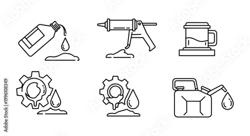 Lubricant supply Line art creative abstract clean vector