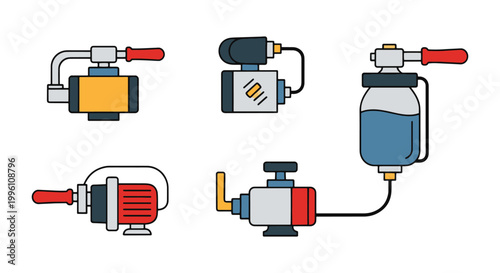 Lubrication pump Line art abstract simple shape illustration