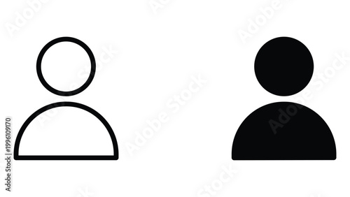A simple graphic illustration of two people icons in black and white