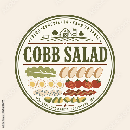 Cobb salad logo vector
