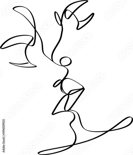 Line drawing of a man and a woman in love. Kiss of lovers.
