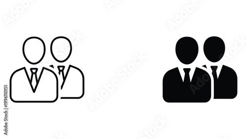 Two businessmen in suits and ties standing together in a professional setting