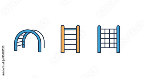 Monkey Bars Line art vector minimal abstract graphic color