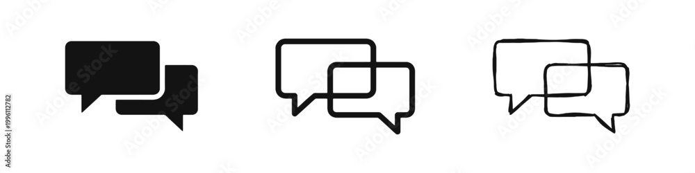 Fototapeta premium Speech Bubbles and Chat Communication Icon Set