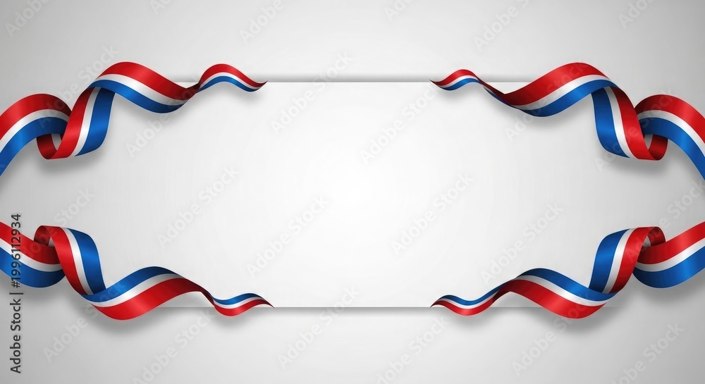 Fototapeta premium Patriotic ribbon frame a festive american celebration background