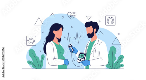 Doctor examining pregnant woman with fetal doppler, medical checkup, healthcare concept