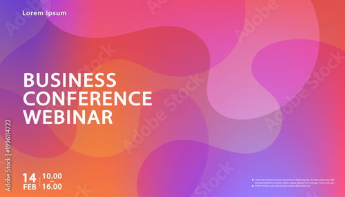 Abstract vibrant fluid gradient background for business conference webinar and creative technology seminar presentation banner with professional modern layout