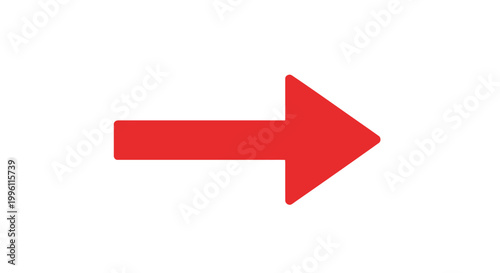 A simple red arrow pointing to the right against a white background.