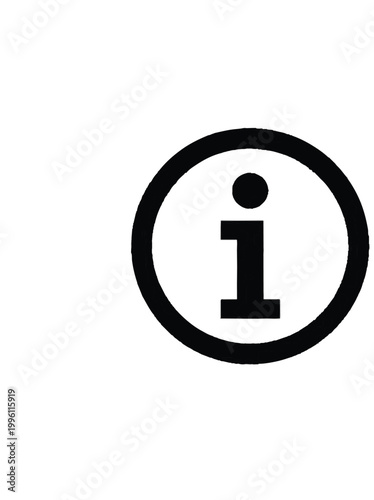 minimal information icon with letter i inside circle symbol