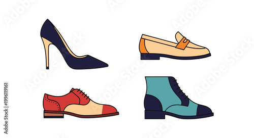 Luxury Shoes Line art vector minimal clean shapes