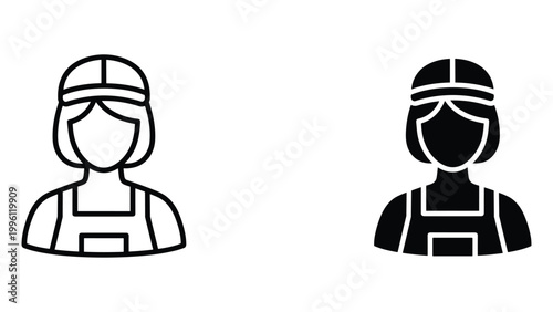 A black and white illustration of two workers wearing protective gear