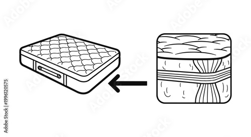 Mattress Protector Line art clean modern abstract illustration