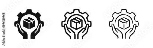 Logistics Service and Package Handling Support Icon Set