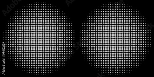 Halftone gradient. Dotted gradient, smooth dots spraying and halftones dot background seamless horizontal geometric pattern vector template set. unique dots modern circles