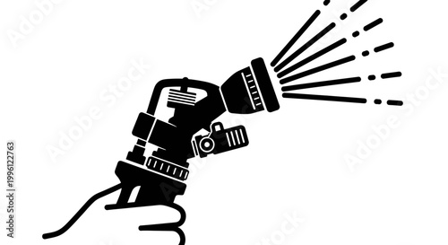 Black and white garden sprayer nozzle.