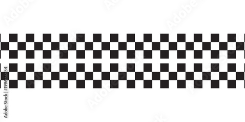 Black and white checkered rectangular frame. Square racing checkerboard pattern. Chessboard geometric pattern. Rally checkerboard pattern.