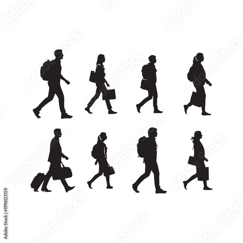 Travel and Daily Life Silhouette Set