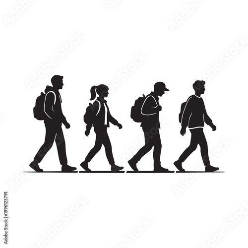 Travelers and Students Silhouette Design