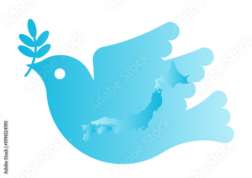 平和の鳩と日本地図のアイコン