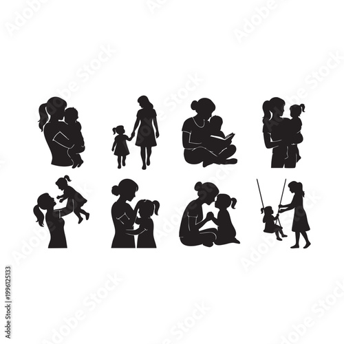 Family Bond Silhouette Illustration