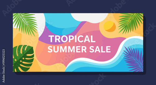 Vibrant monstera leaf illustration conveys a sense of growth and tropical tranquility. Ideal for modern branding, website design, or social media cont