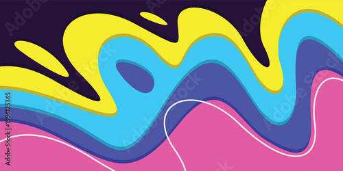 A vibrant abstract background featuring flowing liquid shapes in bold colors such as yellow, blue, purple, and pink. perfect for creative projects, wallpapers, and digital artwork.