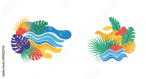 Vibrant tropical leaf design evokes freshness and growth. Perfect for marketing, website backgrounds, or social media posts needing a modern, organic 