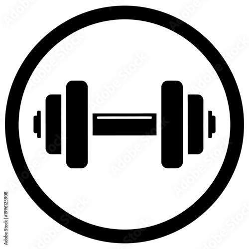 Fitness-themed dumbbell icon representing strength training and healthy lifestyle. Great for gym logos, workout apps, and sports branding materials.
