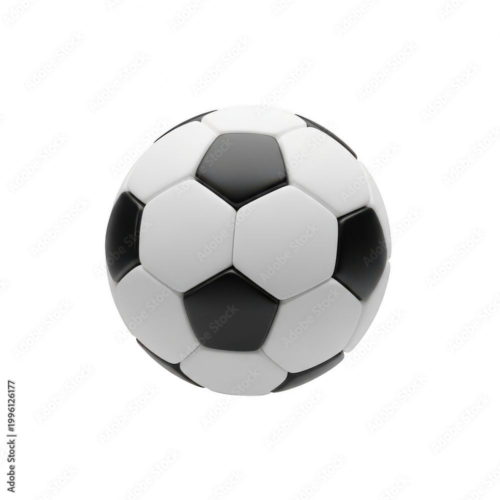 Fototapeta premium Black and white football icon isolated on transparent background, png