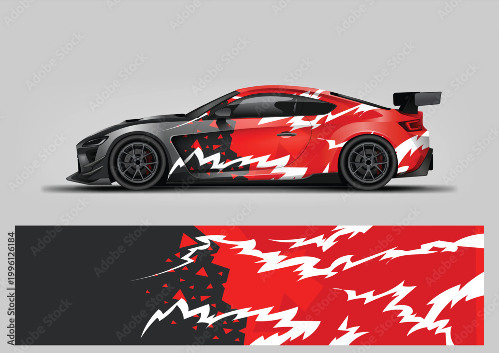 Naklejka premium abstract red background for decal or wrap car design