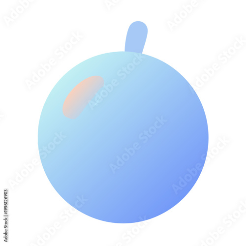 vector illustration of a blue ball with ribbon