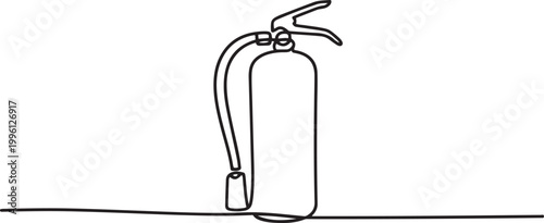 Fire extinguisher continuous one line drawing. Safety concept. one line Icon drawing