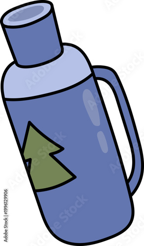 Camping Thermos Bottle Illustration Outdoor Drink Container