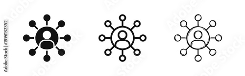 Social Networking and User Connection Icons Set