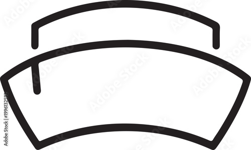 Nurse cap continuous one line art vector illustration medical symbol design. one line Icon drawing