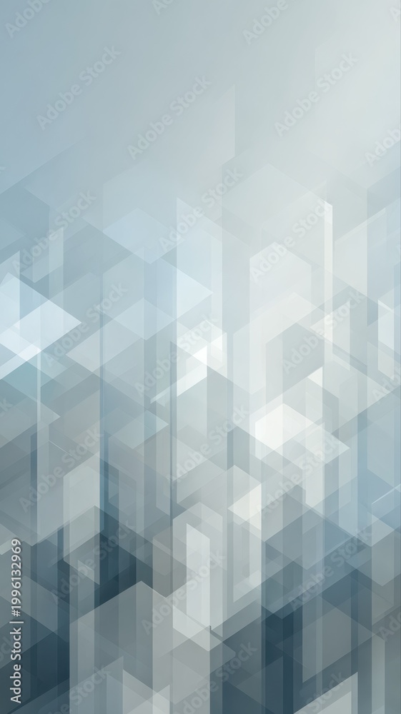 Fototapeta premium Abstract geometric hexagon background in blue gray tones, modern polygonal 3D cubes pattern with copy space