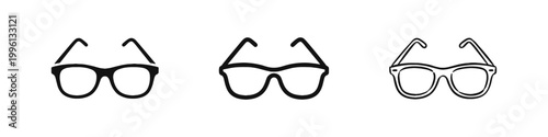 Eyeglasses and Vision Correction Icons Set