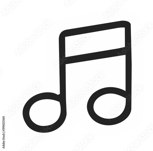 Melodic Symbol: A minimalist illustration of a musical note, embodying the essence of rhythm, harmony, and creative expression.