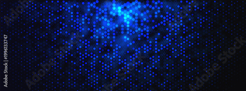Blue Hex Background Digital Hexagon Pattern Abstract Gradient Texture for AI Machine Learning, Data Science Technology, Big Data Base, Medtech Biotech and Fintech Forum Presentation Backdrop. Vector