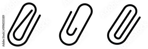 Paper clip icon set. Paperclip document vector Vector illustration isolated on white background.EPS10
