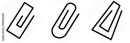 Paper clip icon set. Paperclip document vector Vector illustration isolated on white background.EPS10
