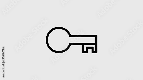 Precision hairline key symbol - Ideal for digital privacy, encryption metaphors, or login page graphics.