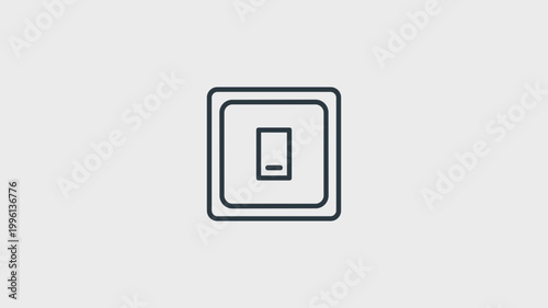 Minimalist square light switch plate - Perfect for architectural signage, home automation guides, or minimalist decor.
